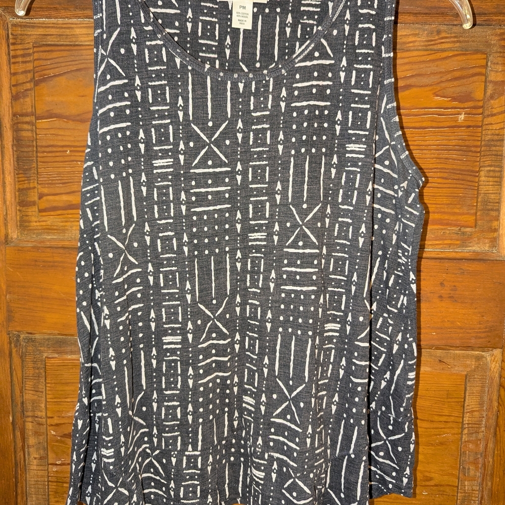 Style & Co. Gray Graphic‎ Sleeveless Tank Top